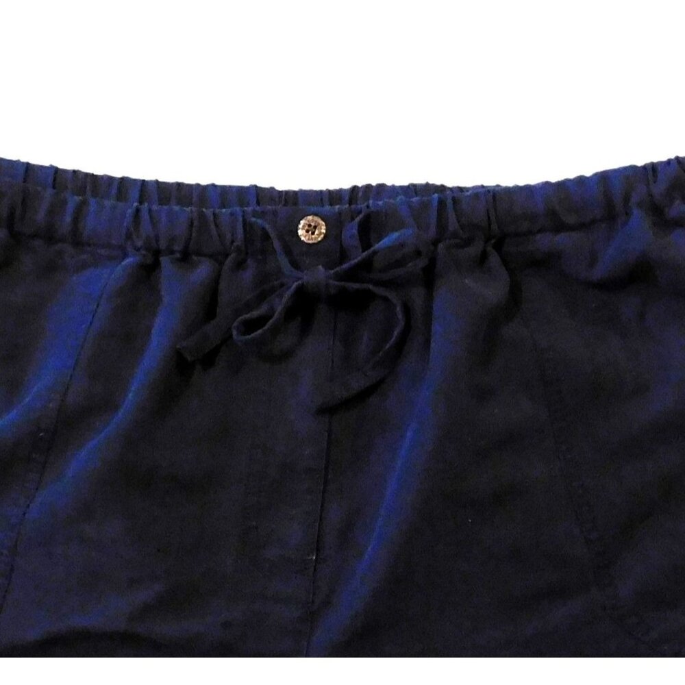 Caribbean Joe Shorts Womens 2X Navy Blue Drawstring Vacation Beachwear Rayon - Picture 2 of 7